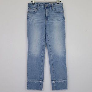AG Isabelle High Rise Straight Crop Fray Double Hem Jean in Awestruck